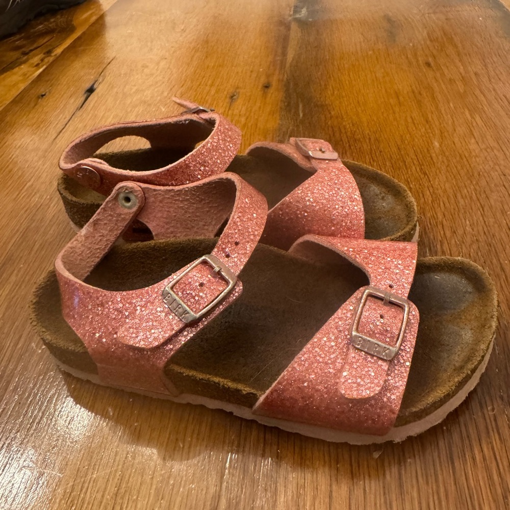 Birkenstock Glittery Pink Kids Sandals